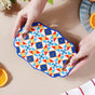 Moroccan Tile Pattern Platter Blue Orange 8 Inch - Ceramic platter, serving platter, fruit platter | Plates for dining table & home decor