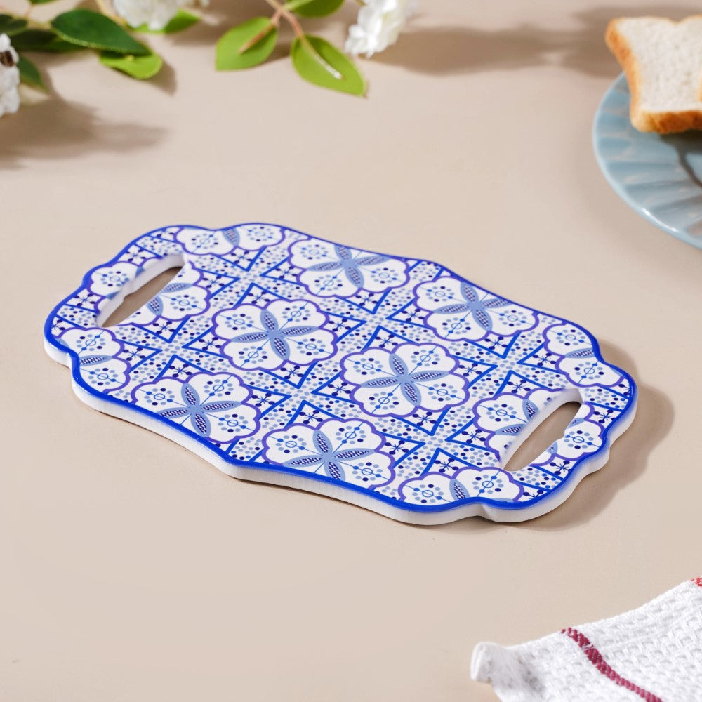 Turkish Ceramic Trivet Blue And White 8 Inch