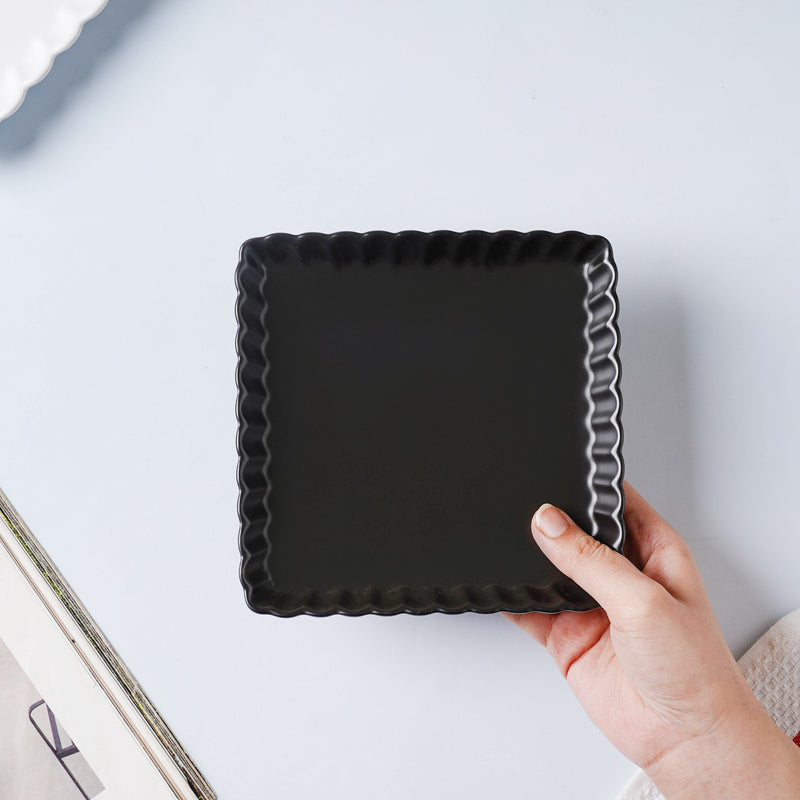 Black Berry Square Snack Dish 6 Inch - Serving plate, small plate, snacks plates | Plates for dining table & home decor