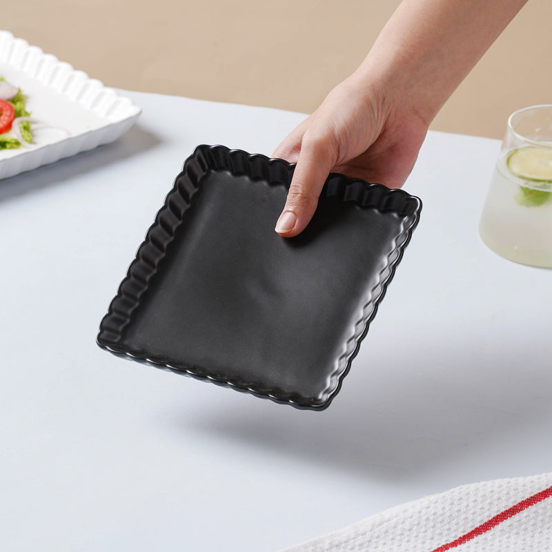 Black Berry Square Snack Dish 6 Inch - Serving plate, small plate, snacks plates | Plates for dining table & home decor