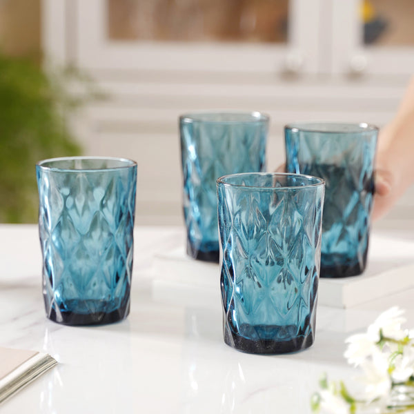 Diamond Design Glass Set of 4