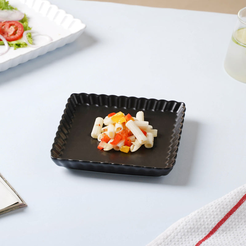 Black Berry Square Snack Dish 6 Inch - Serving plate, small plate, snacks plates | Plates for dining table & home decor