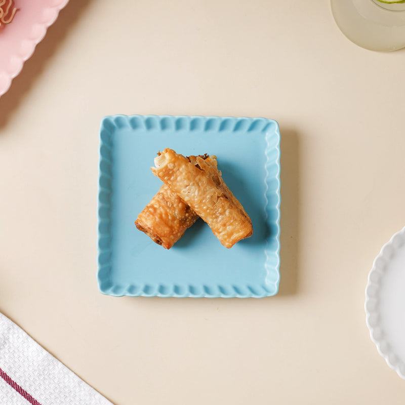 Blue Muffin Square Snack Dish 6 Inch - Baking Tray