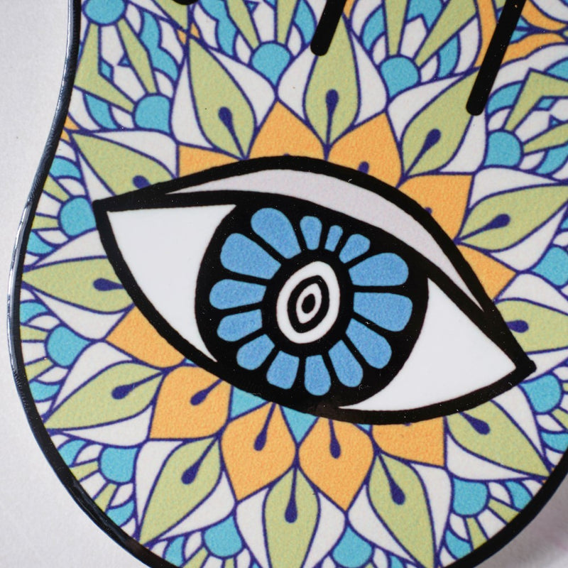 Traditional Green Healing Hamsa Hand Coaster