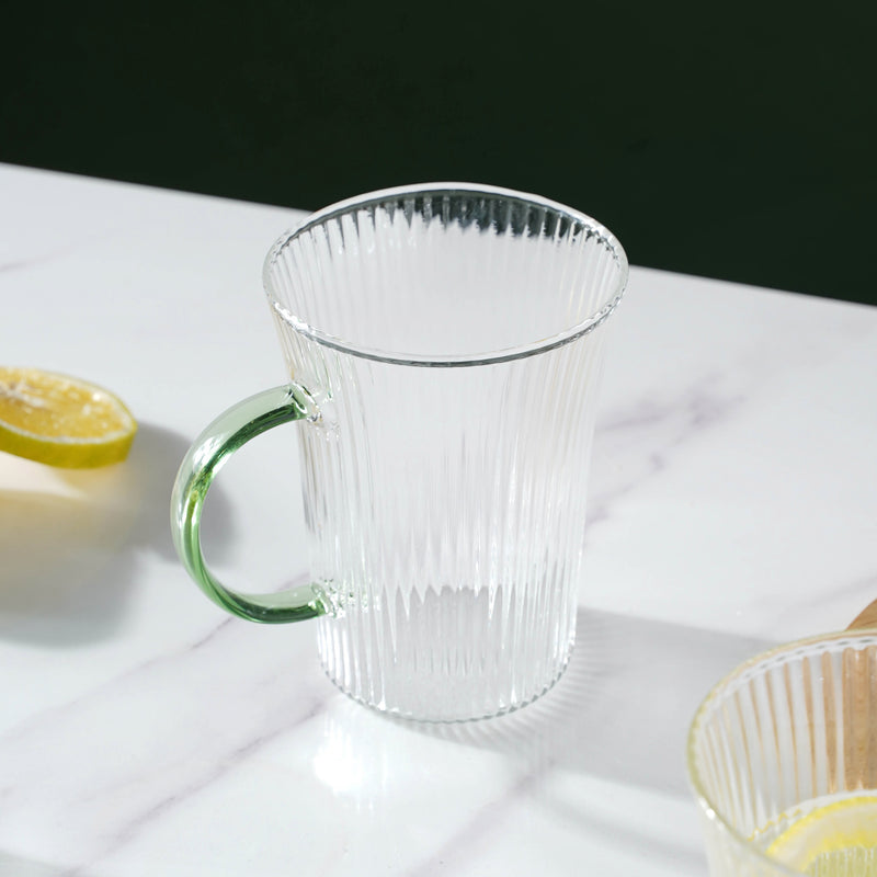 Lined Glass Tea Cup Set Of 2- Mug for coffee, tea mug, cappuccino mug | Cups and Mugs for Coffee Table & Home Decor
