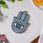 Traditional Cerulean Healing Hamsa Hand Coaster