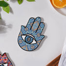 Hamsa Hand Coaster Blue