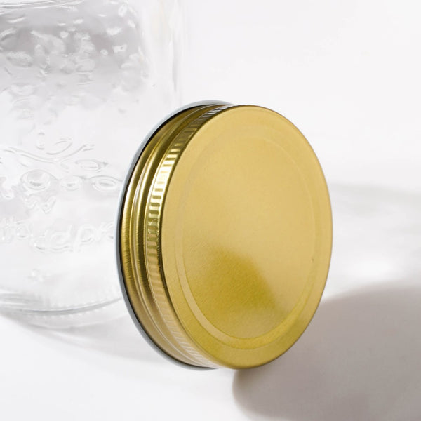 Storage Glass Jar With Gold Lid Set Of 6 450ml - Jar