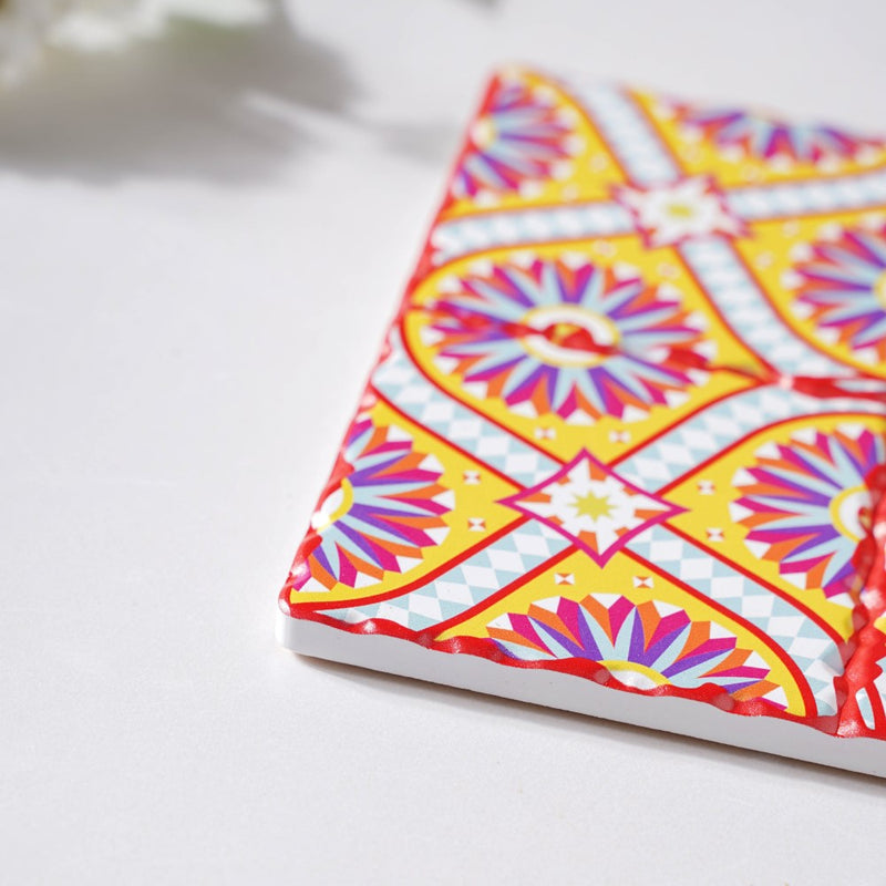 Yellow Grace Zellij Art Square Ceramic Tiled Trivet