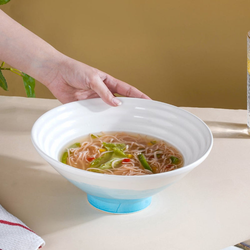 Ombre Blue Ramen Bowl 1.5 L - Soup bowl, ceramic bowl, ramen bowl, serving bowls, salad bowls, noodle bowl | Bowls for dining table & home decor