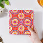 Ornate Orange Zellij Art Square Ceramic Tiled Trivet