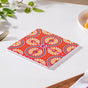 Ornate Orange Zellij Art Square Ceramic Tiled Trivet