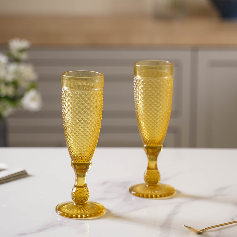 Textured Crystal Drinking Glass Set of 2