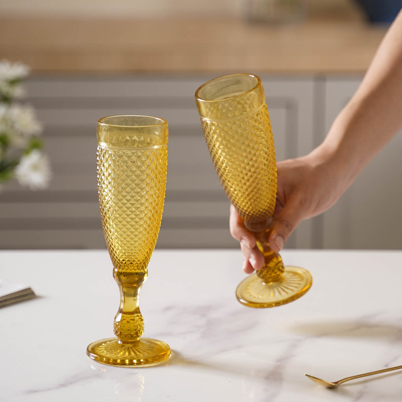 Textured Crystal Drinking Glass Set of 2