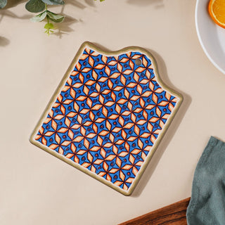 Tile Patterned Ceramic Platter 7 Inch