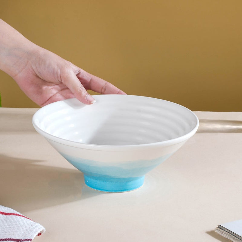 Ombre Blue Noodle Bowl 650 ml - Soup bowl, ceramic bowl, ramen bowl, serving bowls, salad bowls, noodle bowl | Bowls for dining table & home decor