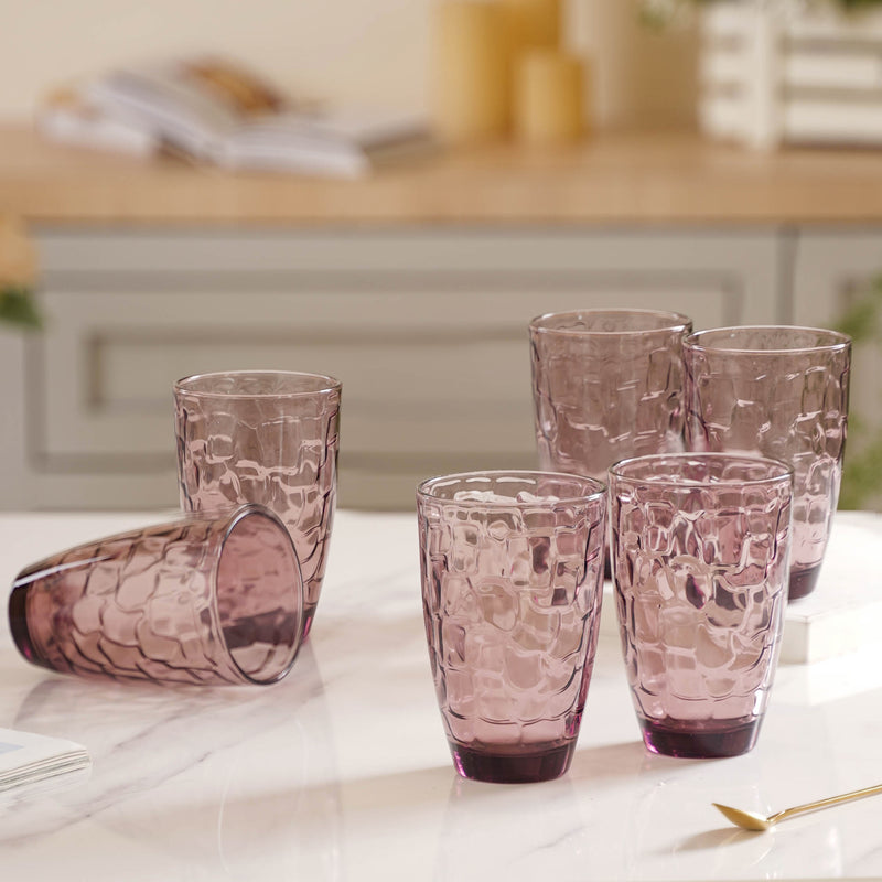 Mauve Orchid Water Tumbler Set of 6