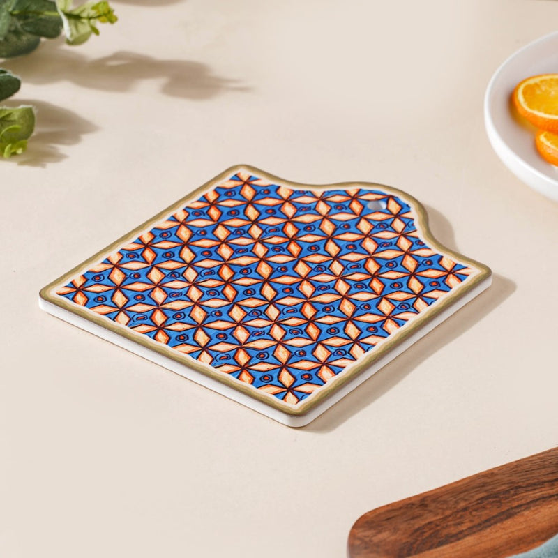 Tile Patterned Ceramic Platter 7 Inch - Ceramic platter, serving platter, fruit platter | Plates for dining table & home decor