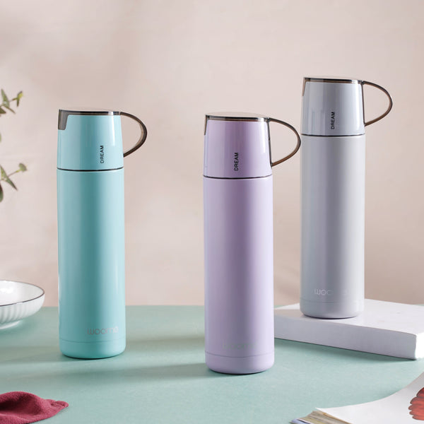 Thermos with Cup Lid - Water bottle, flask, drinking bottle | Flask for Travelling & Gym