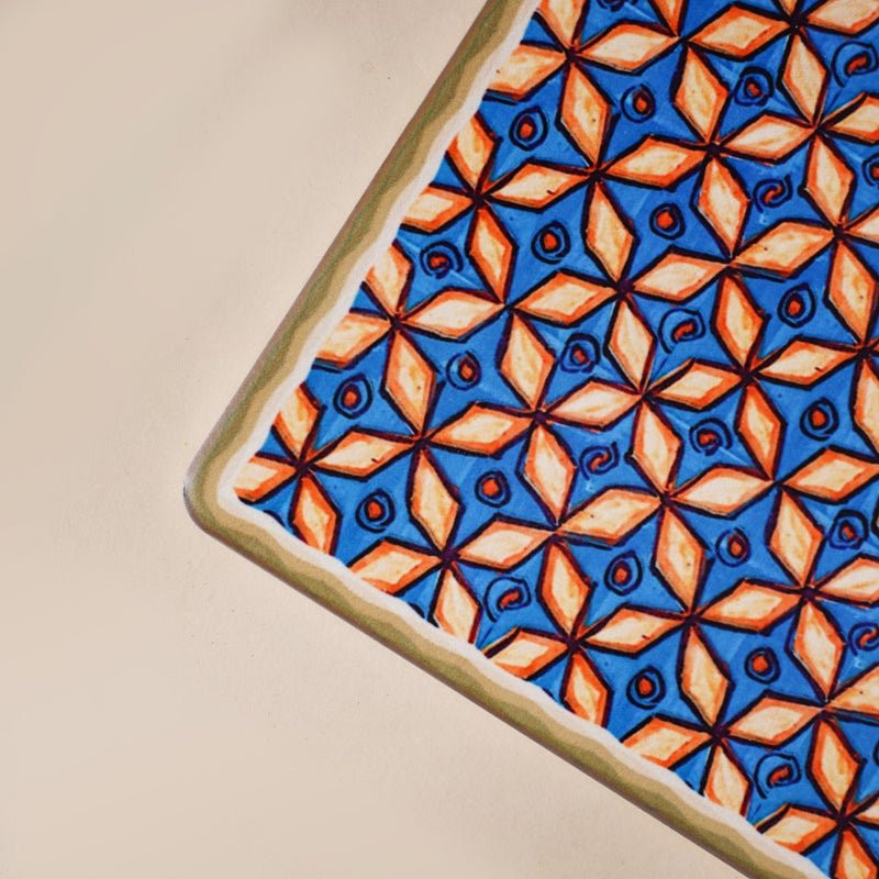Tile Patterned Ceramic Platter 7 Inch - Ceramic platter, serving platter, fruit platter | Plates for dining table & home decor