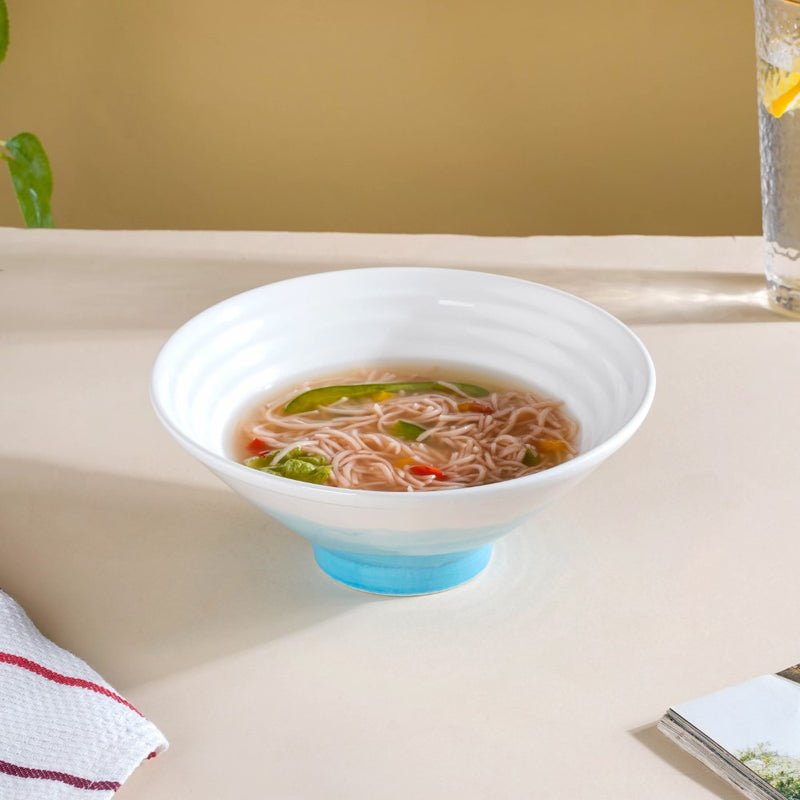 Ombre Blue Noodle Bowl 650 ml - Soup bowl, ceramic bowl, ramen bowl, serving bowls, salad bowls, noodle bowl | Bowls for dining table & home decor