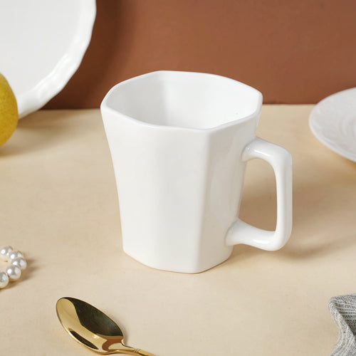 Ceramic White Coffee Mug- Mug for coffee, tea mug, cappuccino mug | Cups and Mugs for Coffee Table & Home Decor
