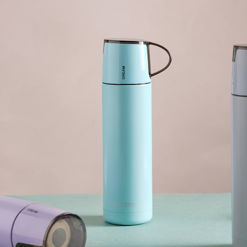 Thermos with Cup Lid - Water bottle, flask, drinking bottle | Flask for Travelling & Gym