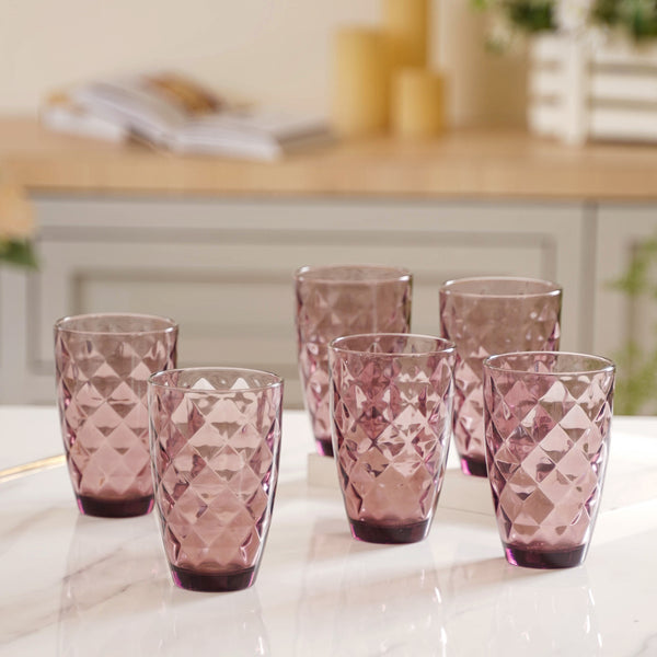 Glass Water Tumbler Set of 6