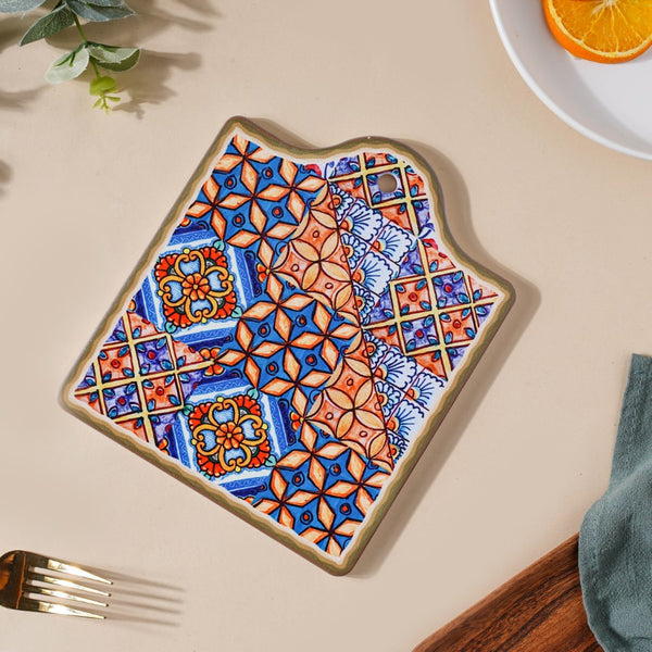 European Vibrant Traditional Trivet 7 Inch - Ceramic platter, serving platter, fruit platter | Plates for dining table & home decor