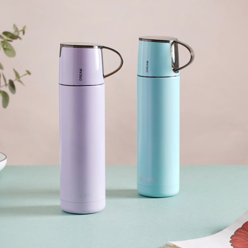 Thermos with Cup Lid - Water bottle, flask, drinking bottle | Flask for Travelling & Gym
