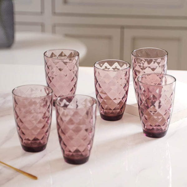 Glass Water Tumbler Set of 6