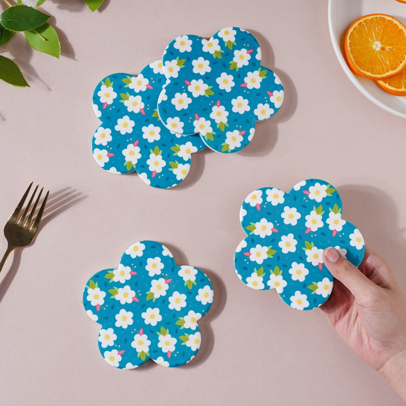 Daisy Bluefield Floral Ceramic Coaster Set Of 4