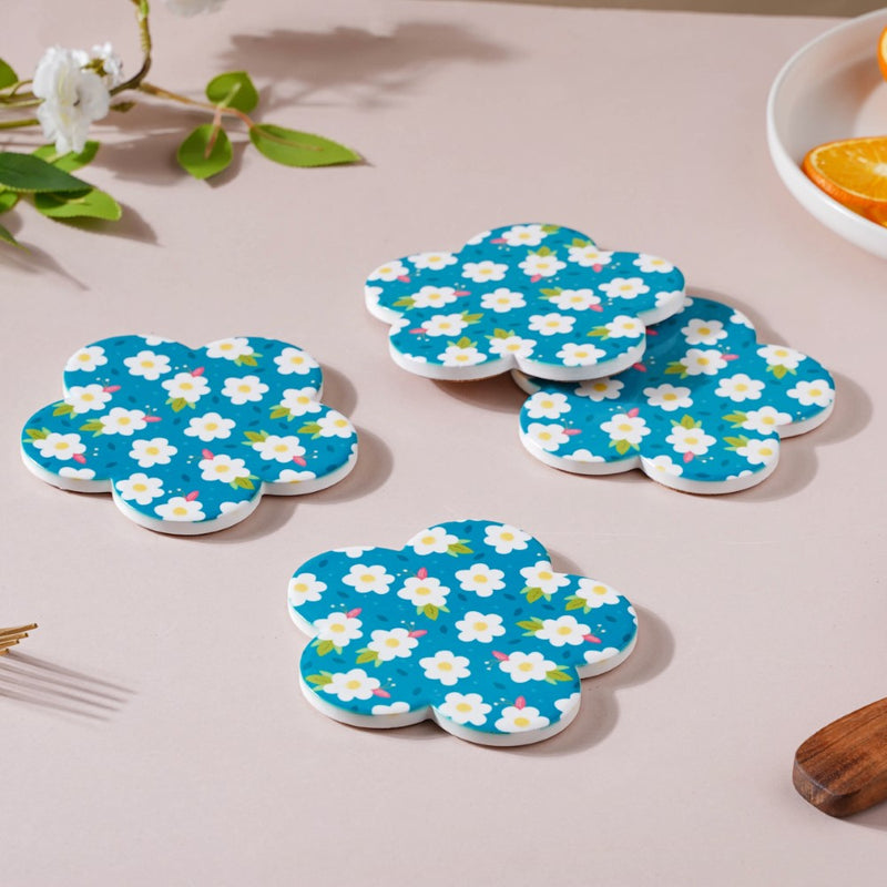 Daisy Bluefield Floral Ceramic Coaster Set Of 4