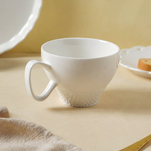 White Cup And Saucer Set- Tea cup, coffee cup, cup for tea | Cups and Mugs for Office Table & Home Decoration