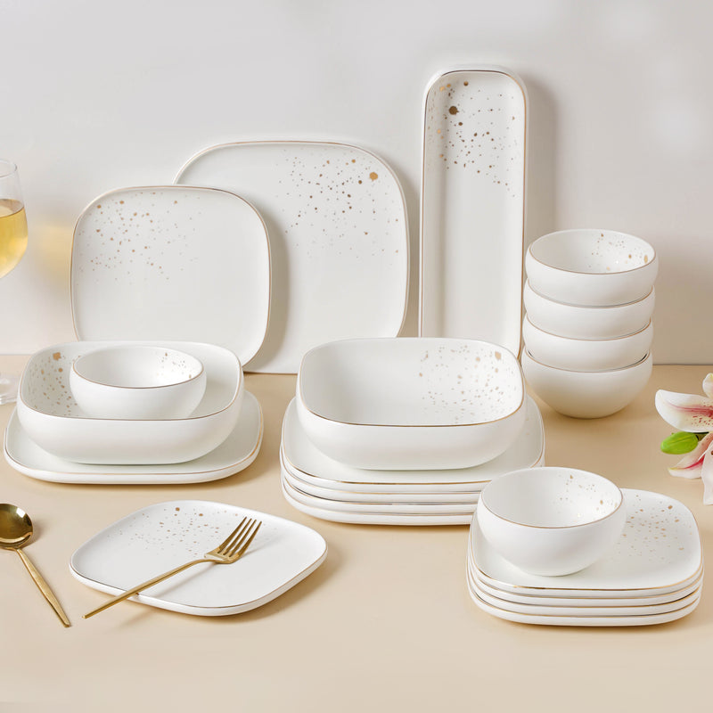 CARA White 21 Piece Dinner Set For 6