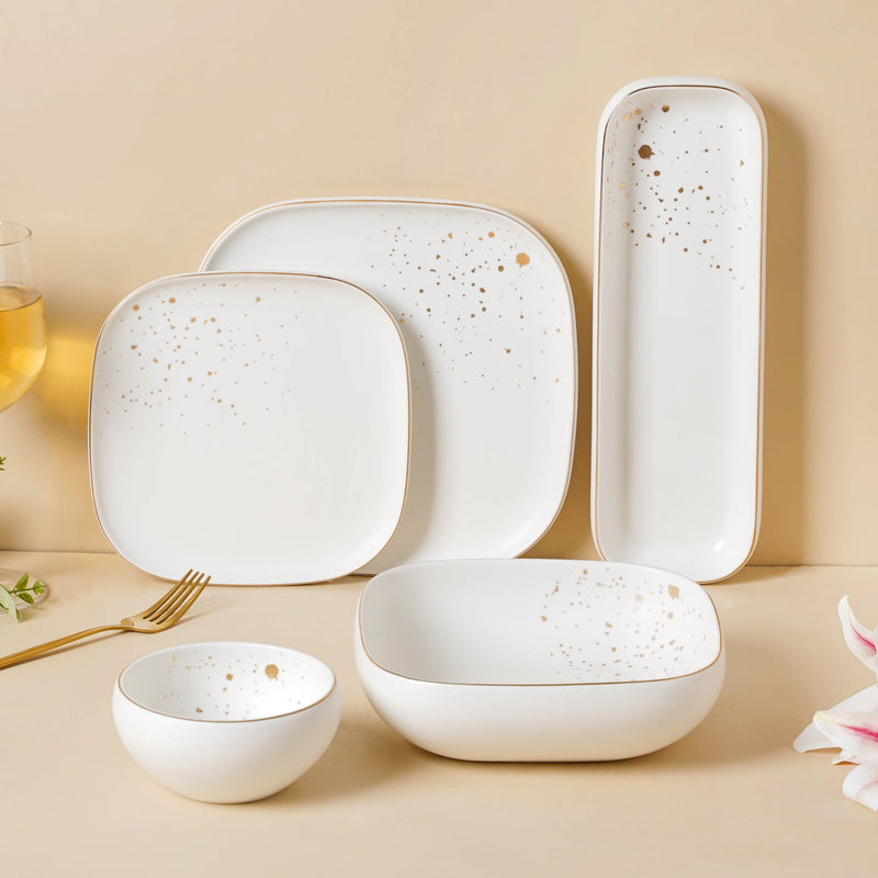 CARA White 21 Piece Dinner Set For 6