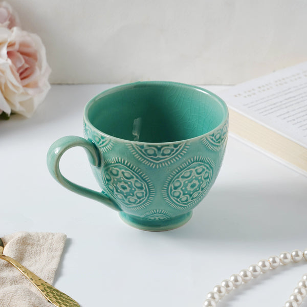 Green Coffee Cup- Mug for coffee, tea mug, cappuccino mug | Cups and Mugs for Coffee Table & Home Decor