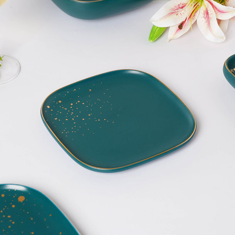 CARA Green 21 Piece Dinnerware Set For 6