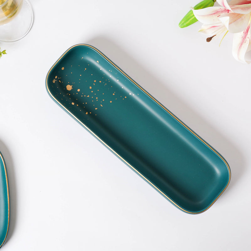 CARA Green 21 Piece Dinnerware Set For 6