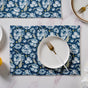 Floral Dining Cotton Printed Table Mat Blue Set Of 2