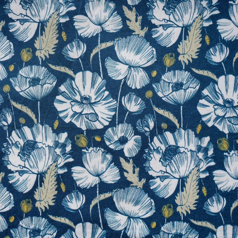 Floral Dining Cotton Printed Table Mat Blue Set Of 2