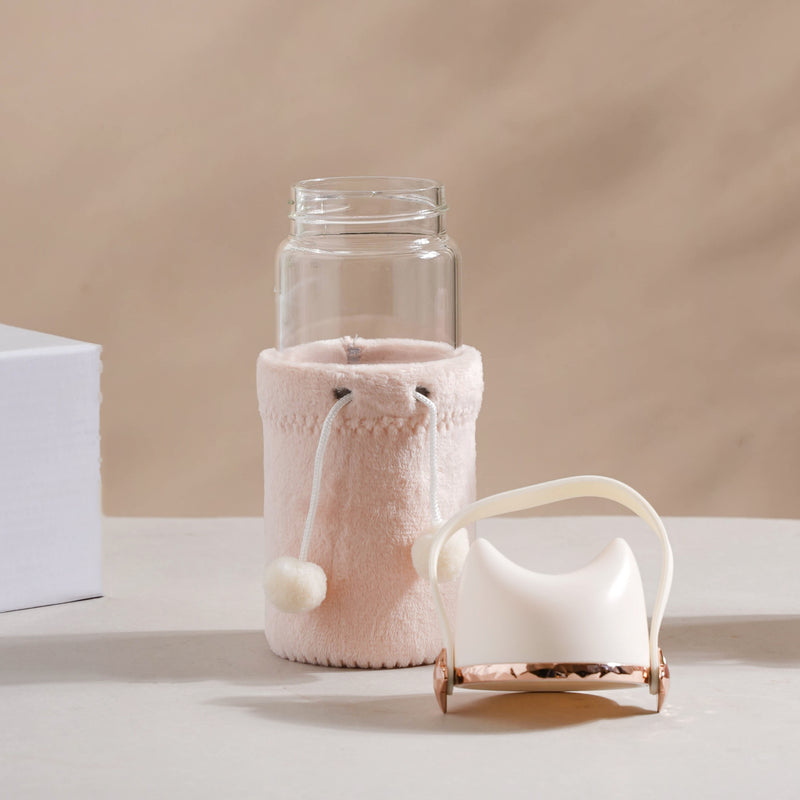 Cat Ear Water Bottle - Water bottle, glass bottle, cute water bottle | Bottle for Travelling