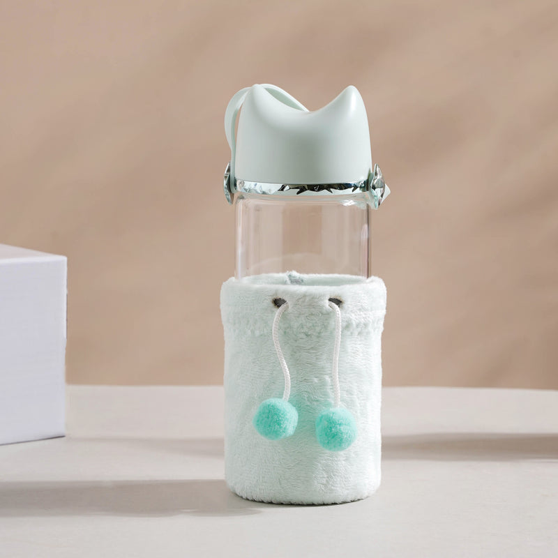 Cat Ear Water Bottle - Water bottle, glass bottle, cute water bottle | Bottle for Travelling