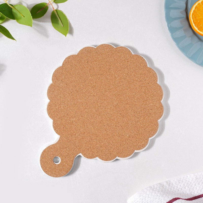 Round Mandala Platter With Handle Blue Yellow 8.5 Inch - Ceramic platter, serving platter, fruit platter | Plates for dining table & home decor