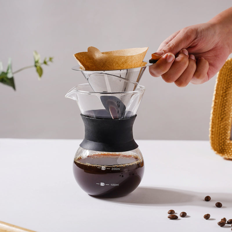Manual Drip Coffee Maker With Filter Small- Coffee filter, coffee pot, coffee strainer | Coffee Pot and Filter for Dining table & Home decor