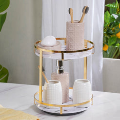 Two Tier Rotating Round Storage Rack