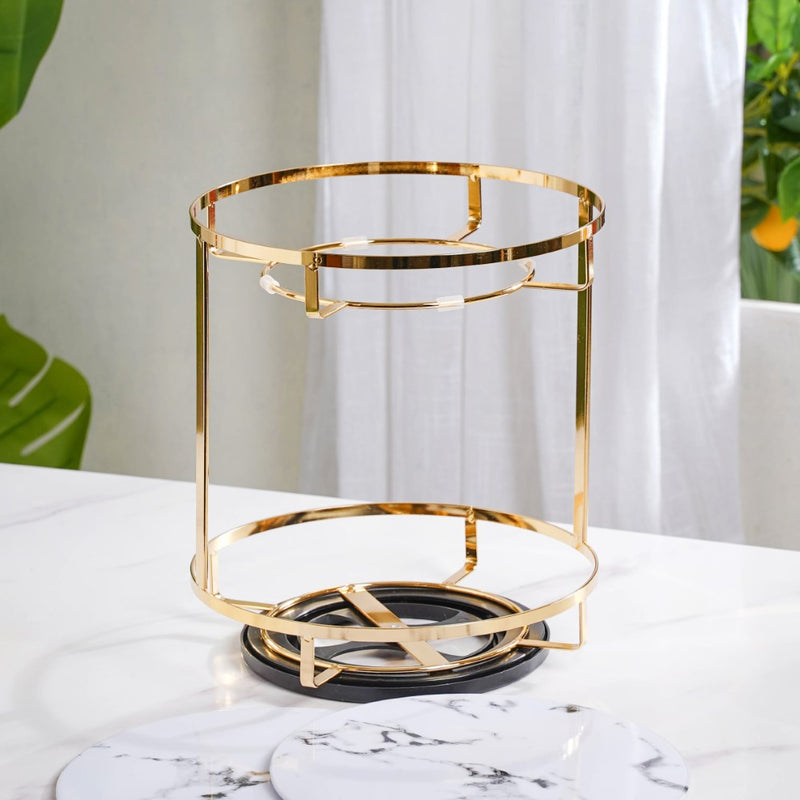 Two Tier Rotating Round Storage Rack