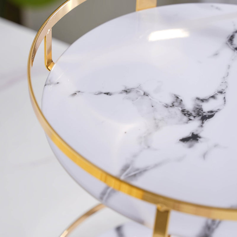 Two Tier Rotating Round Storage Rack