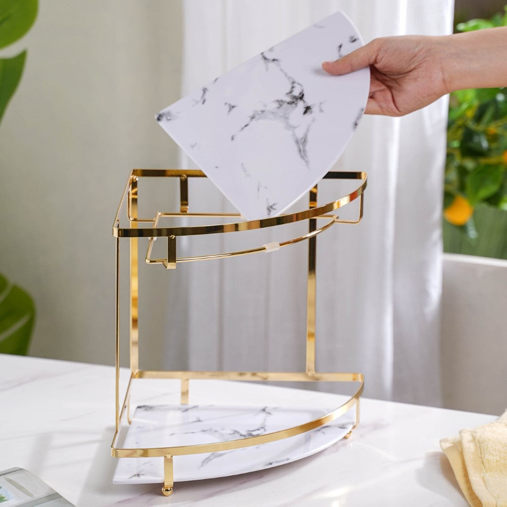 Buy Double Decker Corner Storage Rack Online| Nestasia