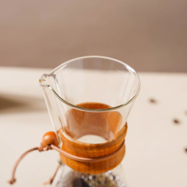 Pour Over Drip Coffee Maker With Wooden Collar